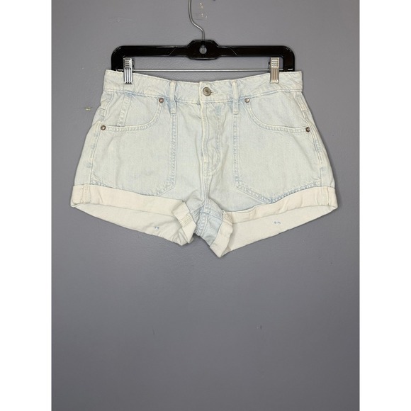We The Free Pants - We The Free Beginners Luck Shorts Womens S 27 Rookie Wash Blue Low Denim Cuffed